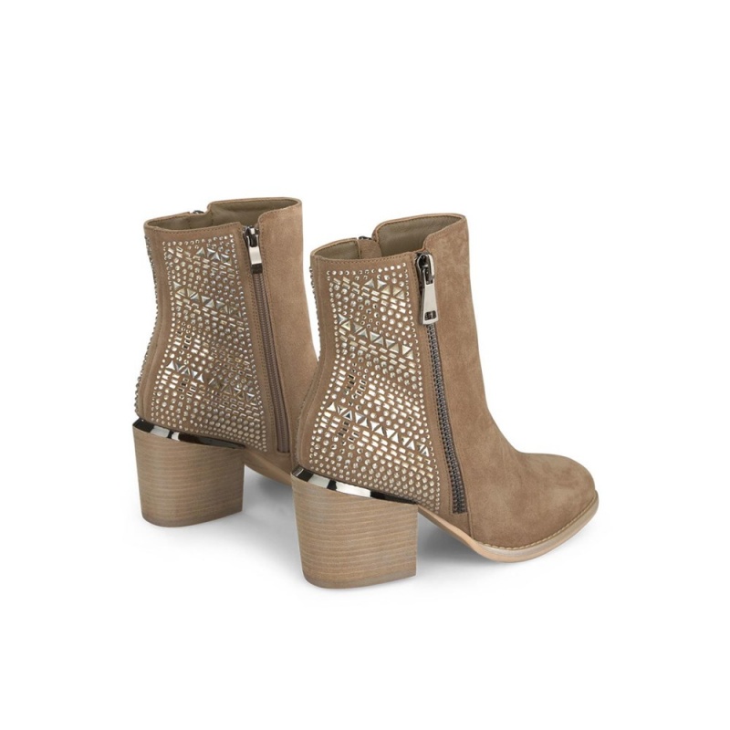 Bottines Alma En Pena Back Ornament Bootie Beige Femme | PWN-22500753